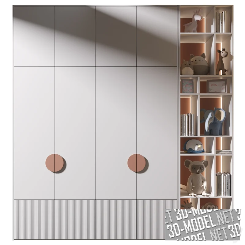 Четырехстворчатый шкаф для детской