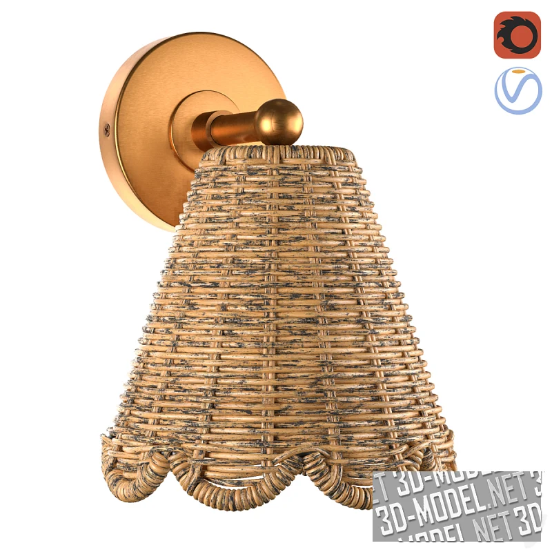 Настенный светильник Kismet из плетеного ротанга