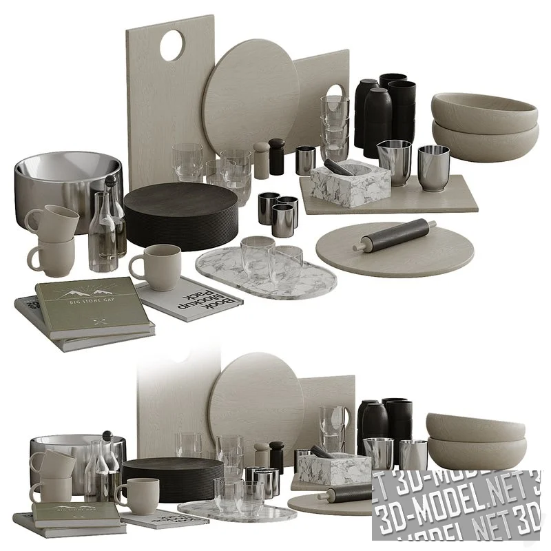 Декор для кухни (посуда, книги)