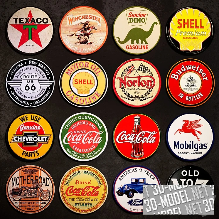 Круглые металлические значки