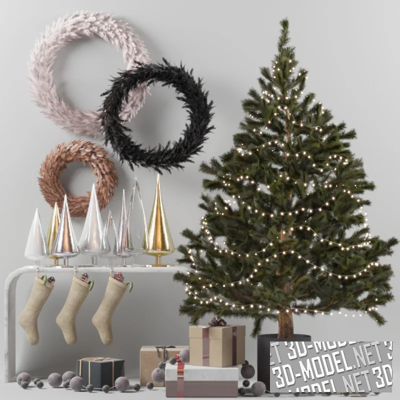 Рождественский декор от CB2 с носками и шариками