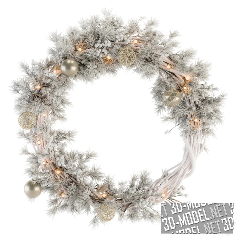 Рождественское украшение белый венок