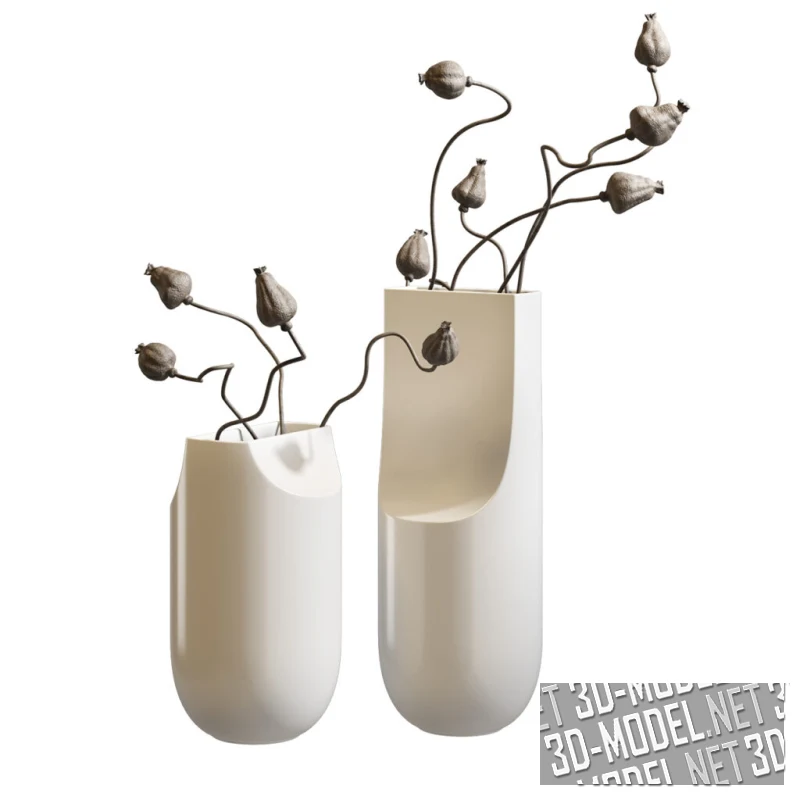 Ваза Serif от Kristina Dam Studio, с сухоцветами