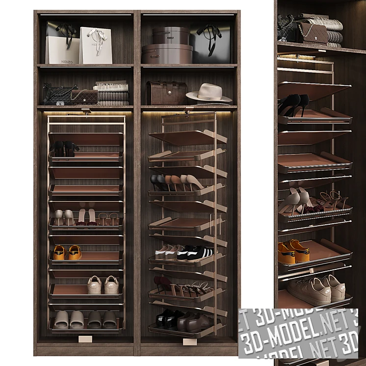 Шкаф для обуви с фурнитурой для прихожей и гардероба