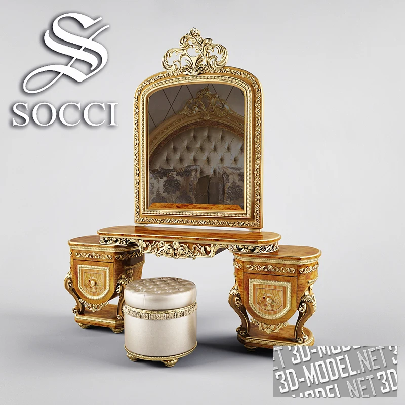 Туалетный столик и пуф SOCCI Allure