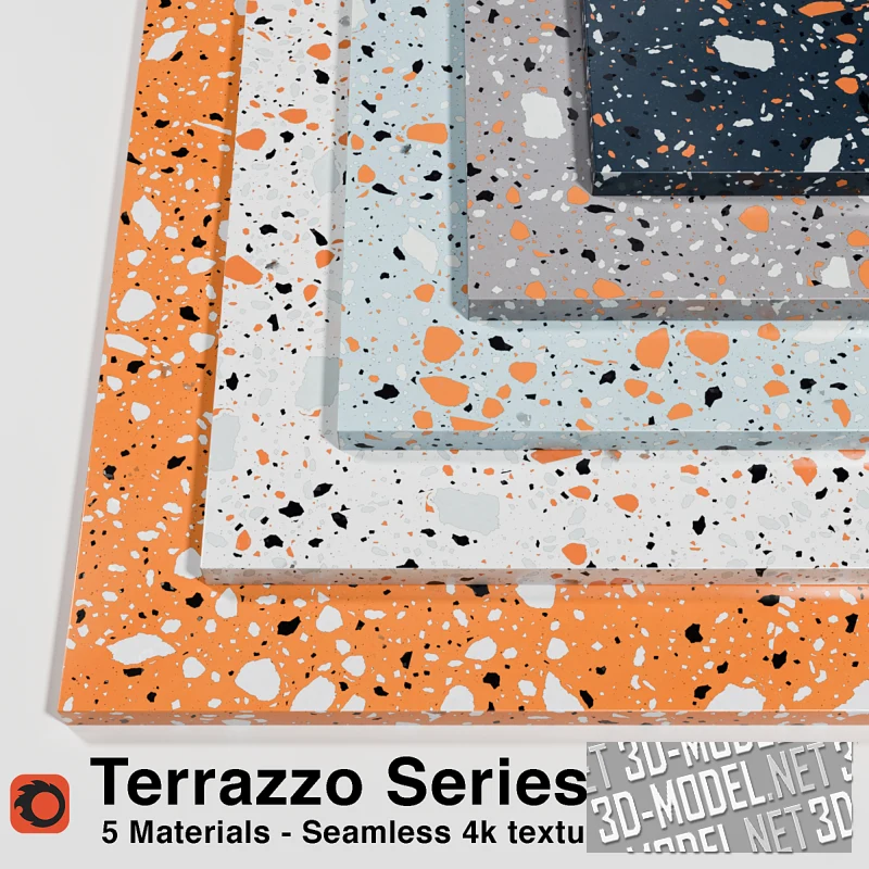 Напольное покрытие Terrazzo - Series 1 (5 Seamless Materials)