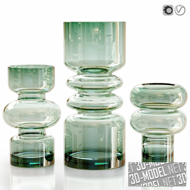 Вазы H&M HOME из зеленого стекла